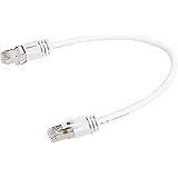 Amazon Basics RJ45 Cat 7 High-Speed Gigabit Ethernet Patch Internet Cable, 10Gbps, 600MHz - White, 1-Foot
