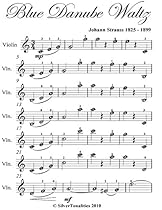 Blue Danube Waltz Easy Violin Sheet Music