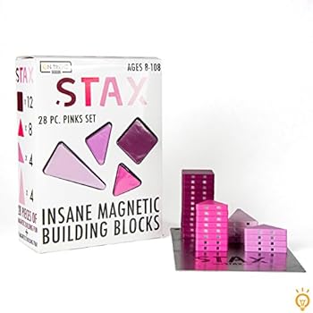 STAX 28pc Insane Magnetic Building Block Set (Pinks) 