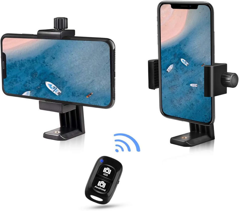 UBeesize Cell Phone Tripod Mount with Wireless Remote, Selfie Stick Monopod Head and Tripod Adapter Stand Holder Compatible with iPhone Android and All Phones: Camera & Photo