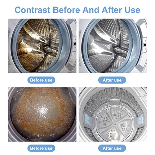 10pcs Solid Washing Machine Cleaner Effervescent Tablet Washer Cleaner Deep Cleaning Remover with Triple Decontamination for Bath Room Kitchen