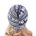 DECOU Elephant Printed Twist Pleated Hair Wrap Stretch Turban E234 (Navy)