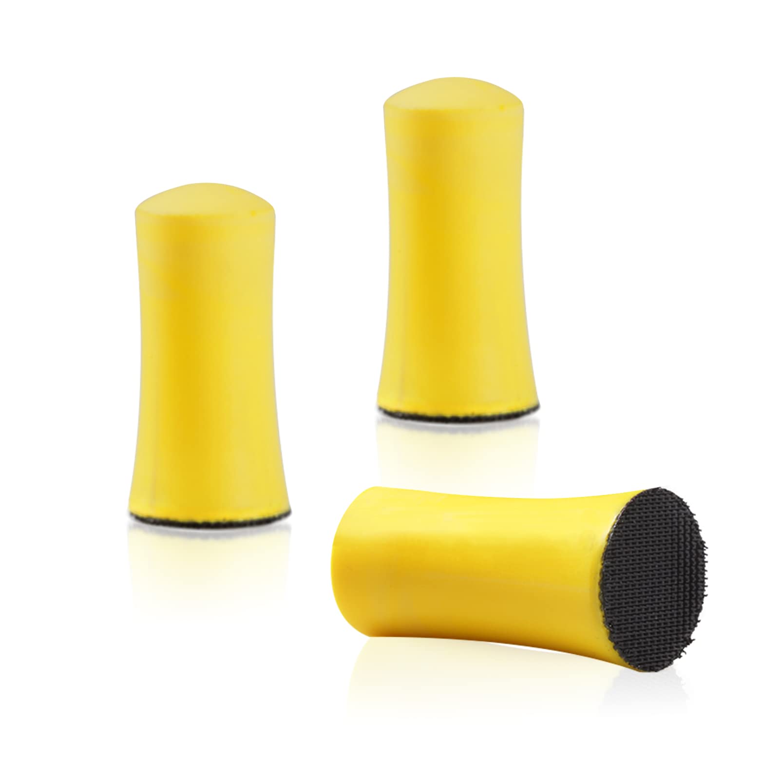 SPEEDWOX 3 Pack 1" Hand Sanding Blocks Mini Hook and Loop Sanding Pad Hook Backing Plate for Wood Furniture Restoration Polishing Home and Car (Yellow)