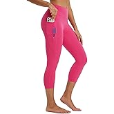 baleaf Women's Capri Leggings with 3 Pockets Tummy Control 21" Inseam Workout Capris Yoga Pants