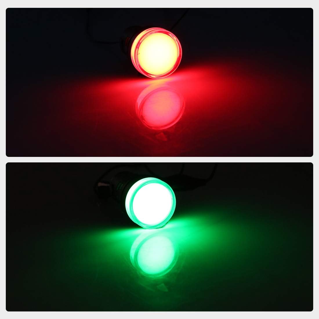 uxcell 8Pcs Red Green Indicator Light AC/DC 110V, 22mm Panel Mount, for Electrical Control Panel, HVAC, DIY Projects: Home Improvement