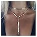 Zealmer Shoopic Mulitlayer Coin Choker Necklace Long Y Chain Necklaces for Women Gold