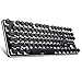 JBonest Typewriter Keyboard Retro Keyboard 87 Keys Keyboard with White LED Backlit Keyboard Typewriter Retro Style Keyboard Metal Base and Round Keycaps Anti Ghosting for PC and Mac (87 Keys)