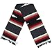 Open Road Goods Charcoal Black Mexican Yoga Blanket - Thick Diamond with Vintage Retro Serape Red Tan Brown and White Stripes