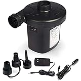 Electric Air Pump, Air Mattress Pump with 3in1 Nozzle Adapter, Quick-Fill Air Pump for Inflatable Air Bed Pool Raft Bed Boat 