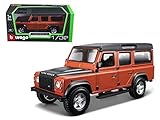 NEW 1:32 W/B BBURAGO COLLECTION - ORANGE LAND ROVER DEFENDER 110 Diecast Model Car By Bburago