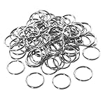 1" (25mm) Nickel Plated Silver Steel Round Edged Split Circular Keychain Ring Clips for Car Home Keys Organization, Arts & Crafts, Lanyards (100 Pack)