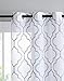 VCNY Home 2 Pack Charlotte Embroidered Quatrefoil Trellis Semi Sheer Curtain Panels - Assorted Colors & Sizes (96 in. Length, Grey)