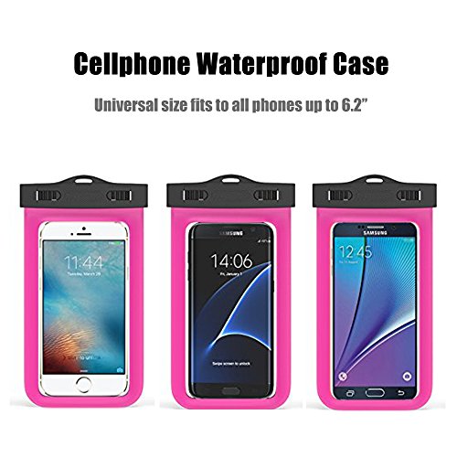 Cellphone Waterproof Case Pouch Underwater Dry Bag Touch-Screen Iphone 7 plus 6s 6 5 Samsung Galaxy s7 s8 Note Htc Honor Google Pixel Swimming Diving Surfing Fishing Water Park Outdoor Activities
