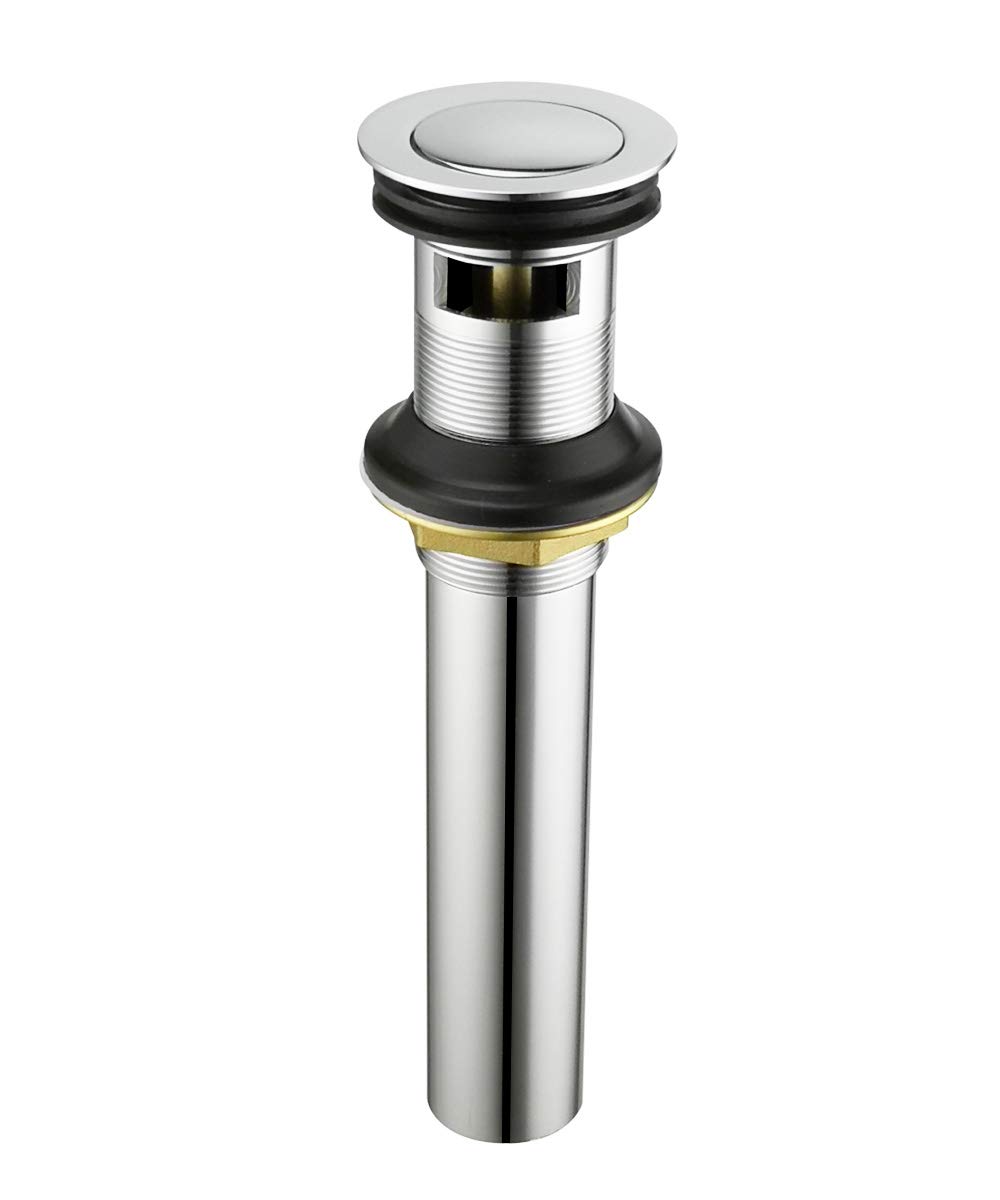 Purelux Bathroom Sink Drain Stoppper Faucet Vessel Vanity Sink Pop Up Drain Assembly with Overflow, Chrome Finish