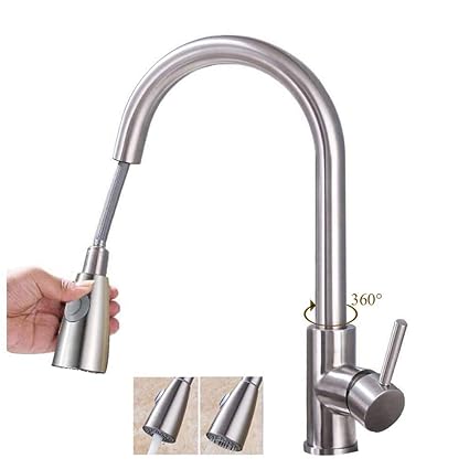 SUGU 2-Strahlen Wasserhahn Küche ausziehbar Armatur Edelstahl Küchenarmatur mit Brause Mischbatterie Spültischarmaturen Küche