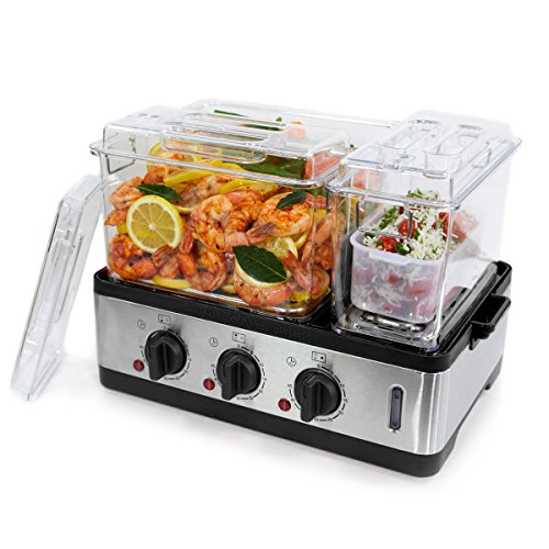 Wolfgang Puck 3-Chamber 9-Quart Electric Steamer with Recipes