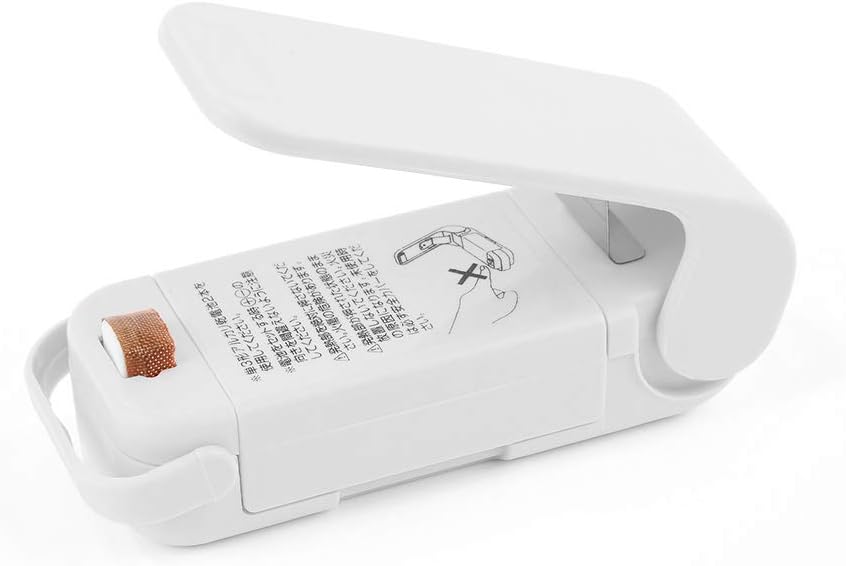 SQUAREDO Mini Bag Sealer - Handheld Portable Heat Machine Seal Kitchen Machine Heat Plastic Sealing (Battery Not Included) (white)