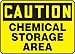 Accuform MCHL652VP Plastic Safety Sign, Legend"Caution Chemical Storage Area", 7" Length x 10" Width x 0.055" Thickness, Black on Yellow primary