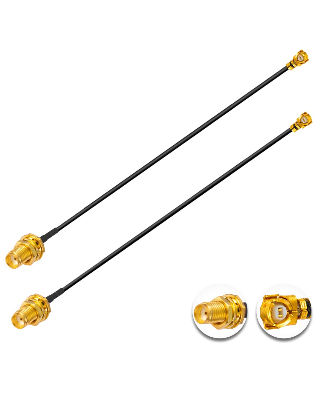 Vecys 2PCS U.F.L1 to SMA Female Low Loss Coaxial Cable 10" /25CM U.F.L1 1.37mm Mini-Coaxial Pigtail Cable for Wireless Routers Mini PCIE Network Cards PCI Wi-Fi WAN Repeater