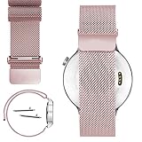 18mm Magnetic Milanese Loop Stainless Steel Magnet Closure Lock Bracelet Strap Band For Huawei Watch 2015, Huawei Watch Jewel (180 Days Warranty) (Magnetic Rose Gold)
