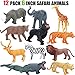 WODMAZ Safari Zoo Animal Figurines Toys, 24PCS Plastic Jungle Animals Figures, Jumbo Forest Wild Animal Playset with Elephant, Giraffe, Lion for Baby Kids Toddlers Cupcake Topper Birthday Set