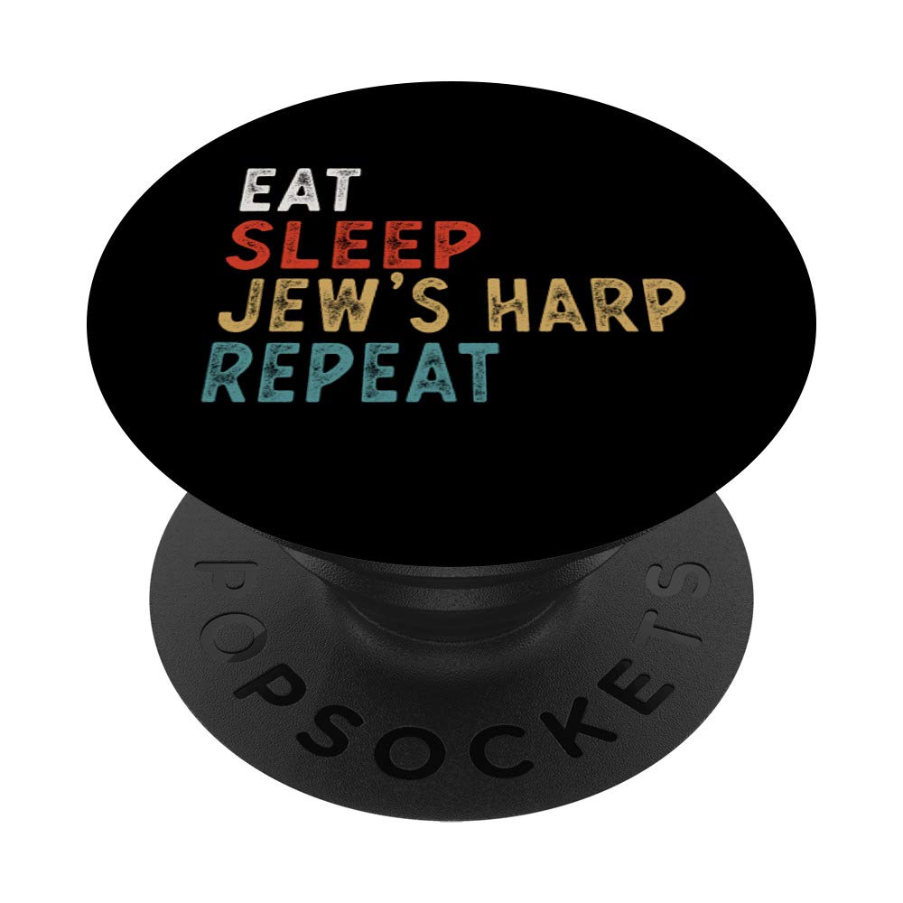 Vintage Eat Sleep Jew’s harp Repeat Funny Jew’s harp player PopSockets Grip and Stand for Phones and Tablets
