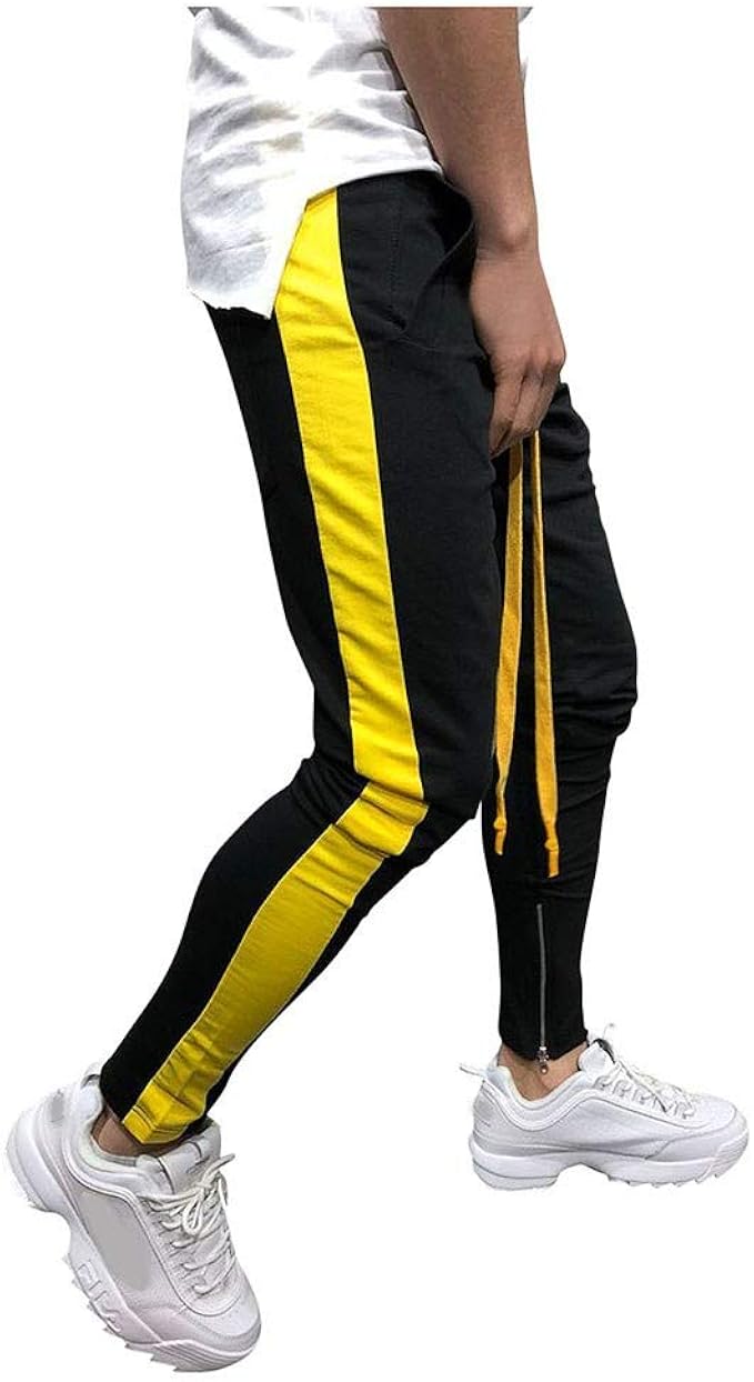 mens joggers with side stripe