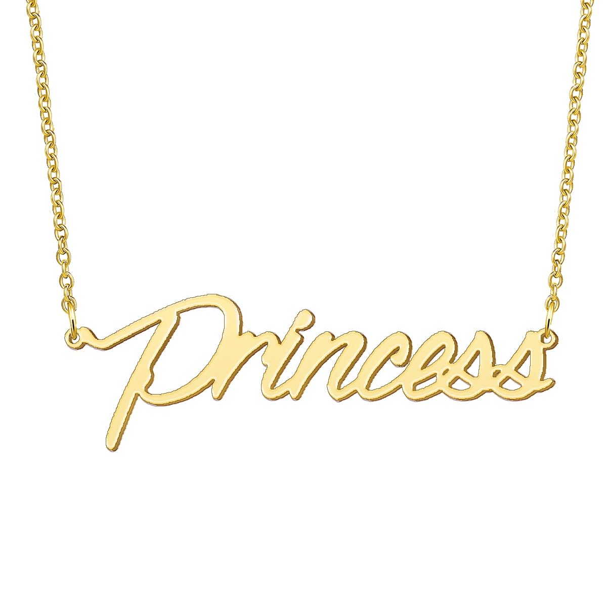 BYBWBL Princess Name Pendant Necklace 18k Gold