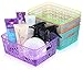 Zilpoo 6 Pack - Plastic Colorful Storage Organizing Basket, Bathroom Vanity, Drawer, Closet Shelves Organizer Bins
