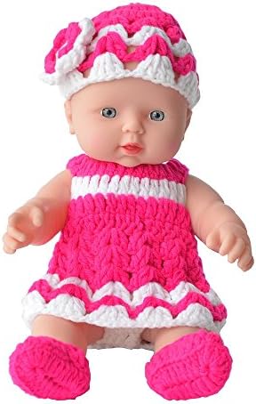 Baby Doll, Rifi 11-inch Washable Nontoxic Latex Body Play Dolls For Children 18 Months Up, Hat Dress Pants Shoes Set ( All Changable)
