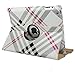 Eathtek® Silvery Plaid Stripes Pattern 360 Degrees Rotating Stand Smart Cover PU Leather Case for Apple iPad 4th Generation Retina Display / the new iPad 3 / iPad 2 (wake/sleep capability)