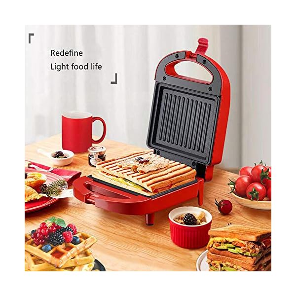 Breakfast-Sandwich-Maker-Household-Waffle-Maker-Multifunctional-Double-Sided-Heating-Toast-Press-Toaster-Panini-Toaster-Quiche-Gift-Red Breakfast Sandwich Maker, Household Waffle Maker Multifunctional Double-Sided Heating Toast Press Toaster Panini Toaster Quiche Gift-Red