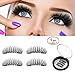 Magnetic Eyelashes No Glue & No Allergy Reusable Dual Magnetic Fake Eyelashes 3D Magnet Eyelashes Ultra Lightweight Fake lashes for Natural & Glamorous Look Easy to Apply (1 pair 4 pieces)