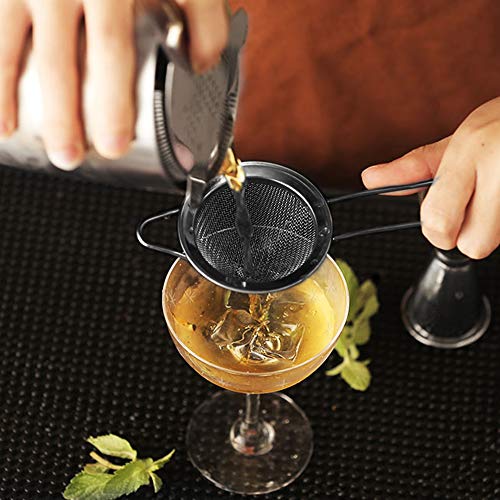 Black Cocktail Strainer Fine Mesh Strainer Stainless Steel Small