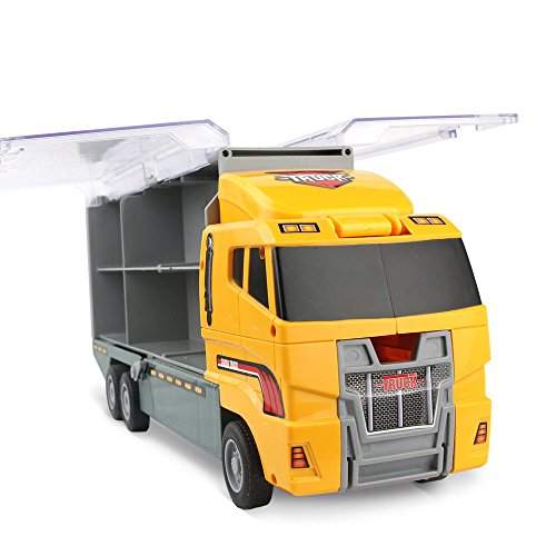 Jenilily Construction Truck Vehicle Container Car Toy Set Trucks Excavator Cement Truck Dumper Bulldozer Forklift Road Roller for Children Kids (7 in 1)