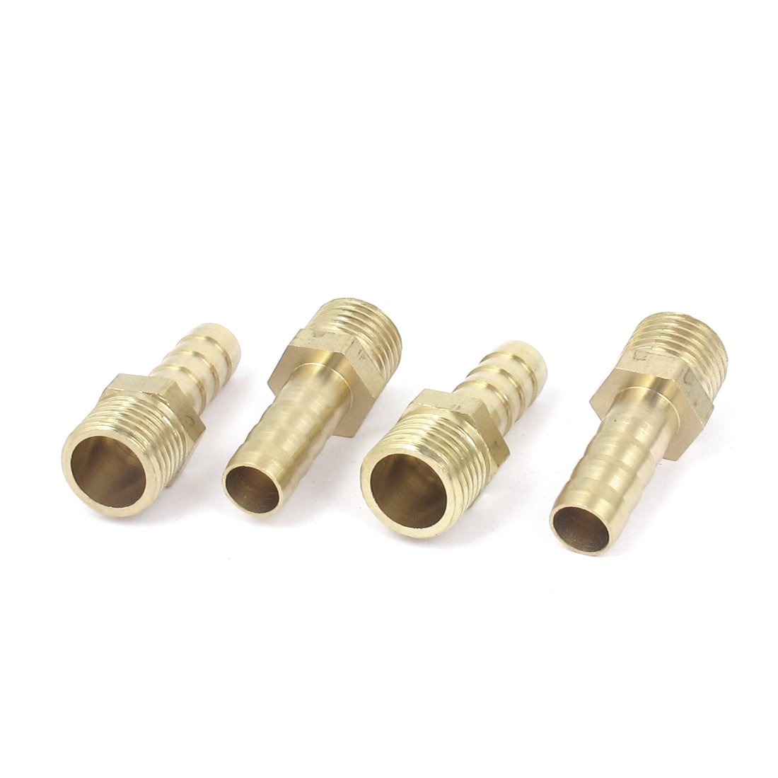 Sourcingmap 1/4BSP Male Thread 8mm Inner Dia Brass Hose Barb Coupler 4pcs