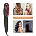 INTEY Hair Straightening Brush，Electric Straightener Hair Brush with Auto Shut Off, Anion Hair Care and Temperature Lock Function, Black