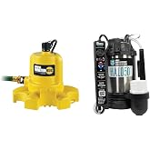 WAYNE Flood Protection Pump Bundle &ndash; WaterBUG Submersible Utility Pump + Basement Guardian Smart Sump Pump | Emergency Water Removal &amp; Long-Term Basement Protection