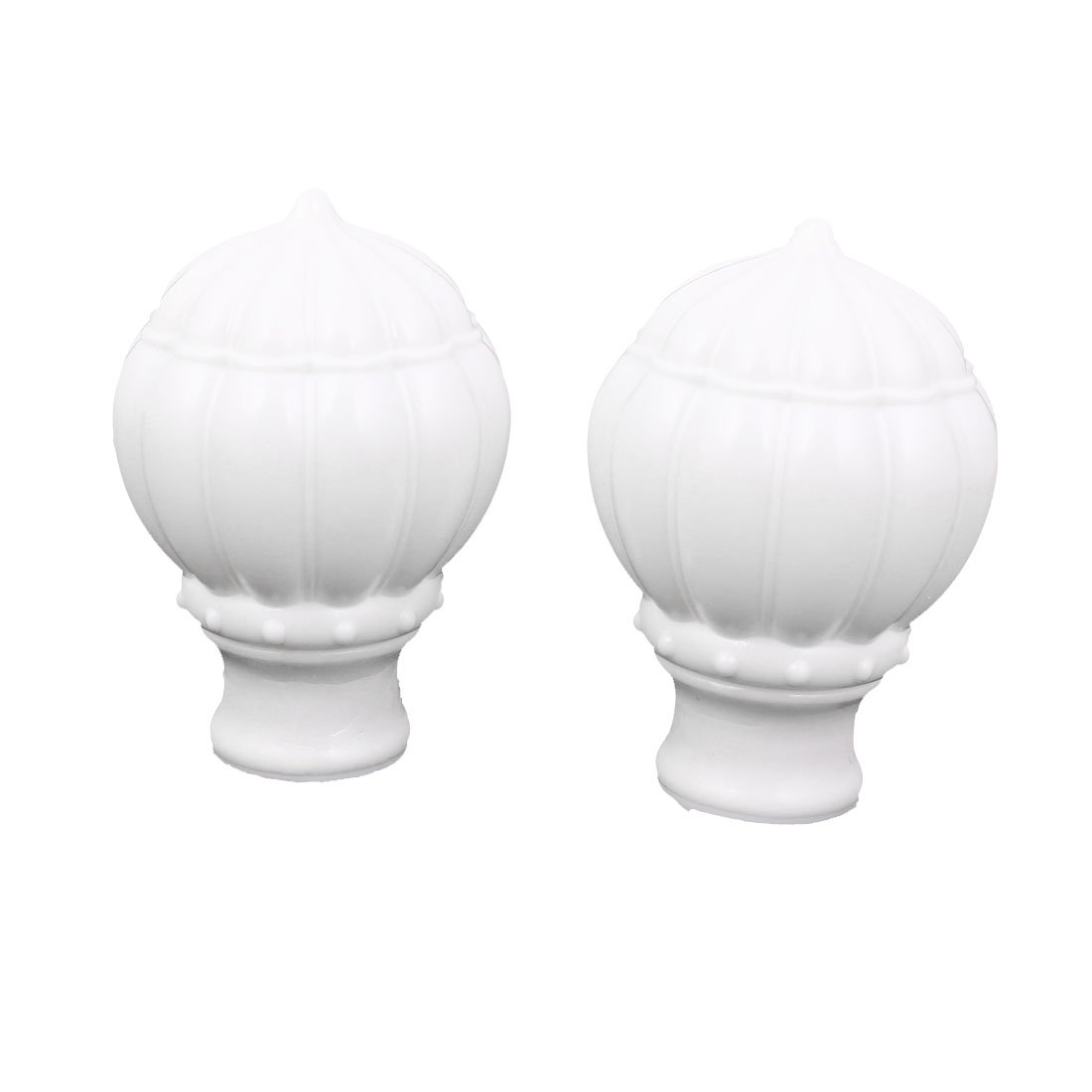 Uxcell a14121900ux0418 27mm Dia Drapery Curtain Rod Pole Plastic Ends Caps Finials White 2pcs (Pack of 2)