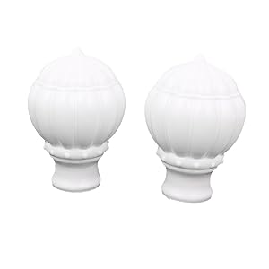 Uxcell a14121900ux0418 27mm Dia Drapery Curtain Rod Pole Plastic Ends Caps Finials White 2pcs (Pack of 2)