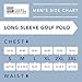 Jolt Gear, Men's Dry Fit Long Sleeve Polo Golf Shirt, Moisture Wicking, Blue XL