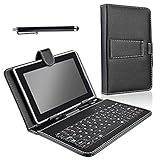 SQdeal® PU synthetic Leather Stand black keyboard Case Cover For 7 inch Google Andorid tablet PC