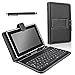 SQdeal® PU synthetic Leather Stand black keyboard Case Cover For 7 inch Google Andorid tablet PC