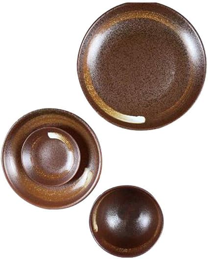 Amazon Co Jp ボウル おしゃれ食器 高級 Zengm Cj褐色ディナープレートのセット セラミック食器 茶碗 スーププレート 7ピースを使用して1人 耐熱 プレゼント ギフト 贈り物 ホーム キッチン