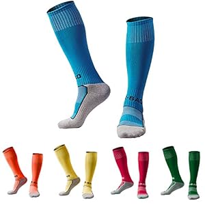Kids Soccer Socks 5 Pack / 1 Pack Knee High Tube Socks Towel Bottom Pressure Football Socks (4-13 Years Little Kid/Big…