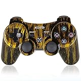 Game Controller for PS3 - Wireless Dual Vibration 3 KLNO Sixaxis Gamepad, Best Gifts for Kids, Son and Father in Family Playing with USB Charger Cable, for SONY Playstation 3 (Brassiness)