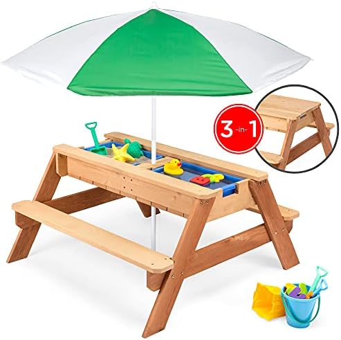 Best Choice Products Kids 3-in-1 Outdoor Wood Activity/Picnic Table