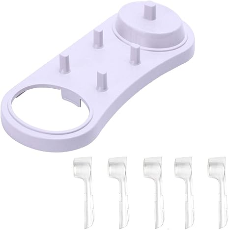 Amazon Cosqueen オーラルb 電動歯ブラシスタンドとヘッド保護カバー 充電器スタンド ヘッドホルダー ブラウン オーラルbに対応可能 スタンド １点と保護キャップ 5点 セット バス トイレ 洗面用品 ホーム キッチン オンライン通販