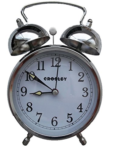 Crosley 33013 Classic Twin Bell Vintage Metal Alarm Clock / Non