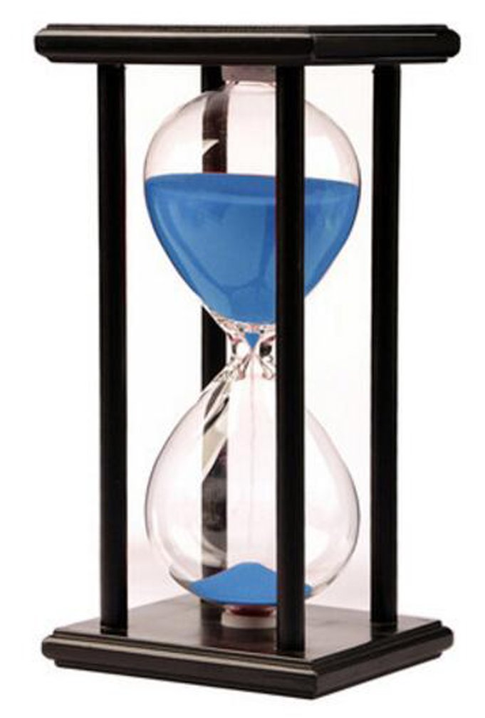 Lodunsyr Sandglass 60 Minutes Timer Hourglass 1 Hour for Ornament Decoration Xmas New Year Birthday Book Shelf School Game Wooden Frame Sand Timer Blue